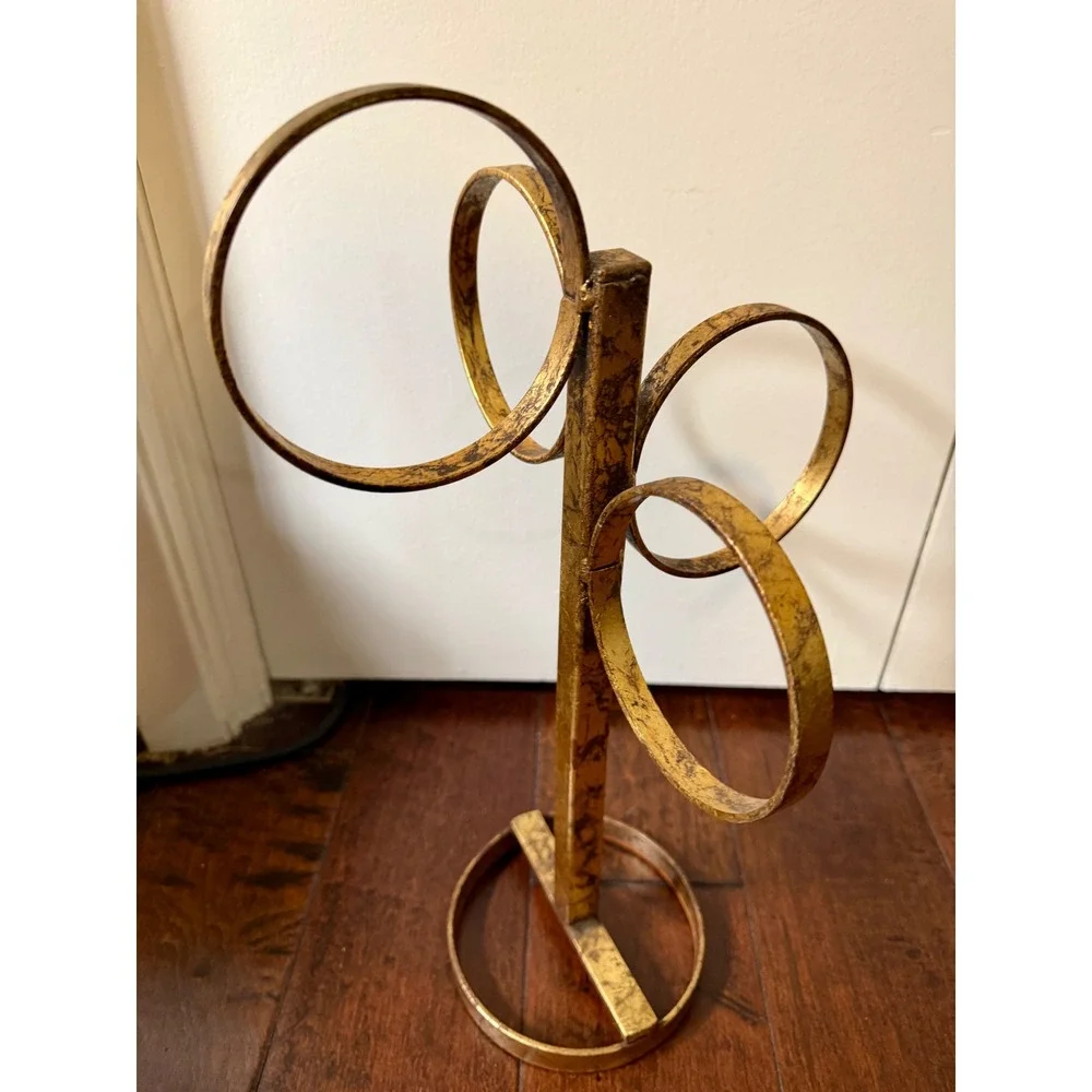 Vintage MCM Hollywood Regency 4  Ring Counter Top Towel Stand Holder